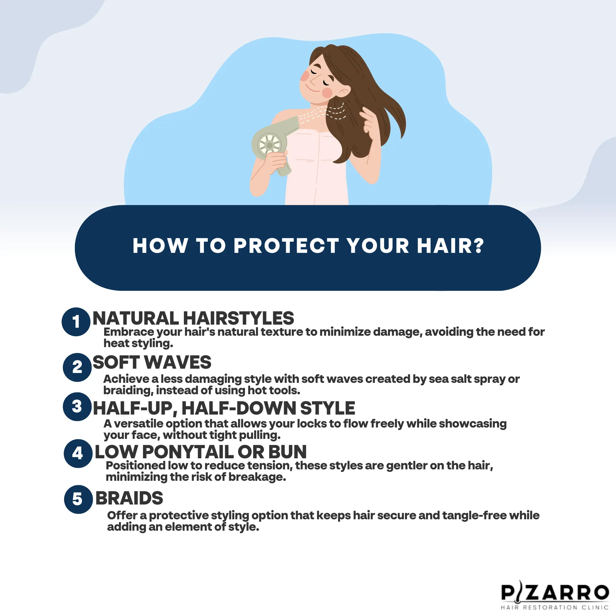 Avoiding Damaging Hairstyles and Habits Pizarro Hair Restoration